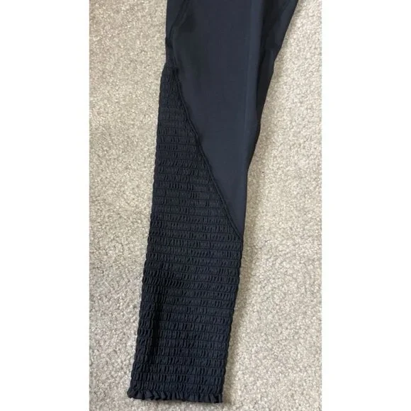 Free People Black Legging Women's Medium Gathered at bottom of leg 26" Inseam - Picture 2 of 7